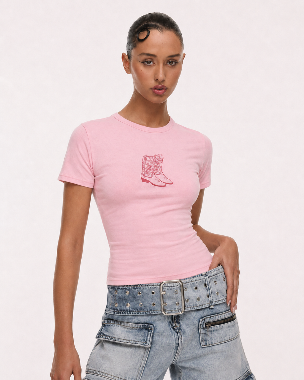 PINK BOOTS BABY TEE