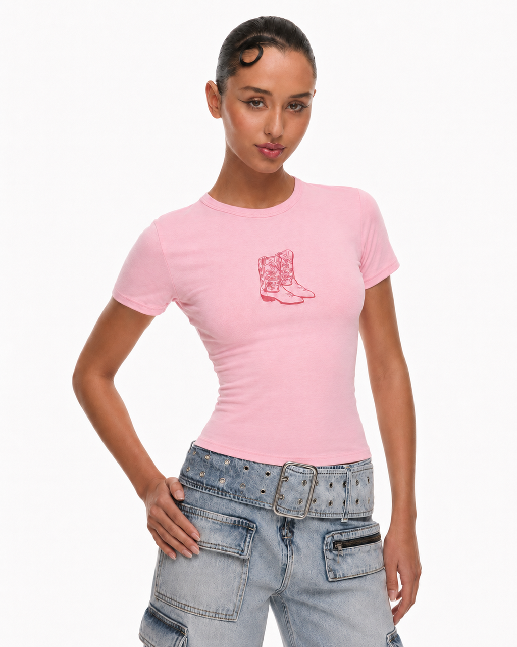 PINK BOOTS BABY TEE