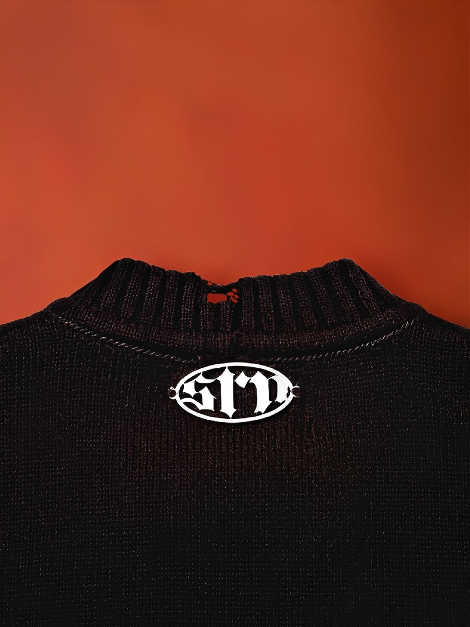 Brown distressed crew