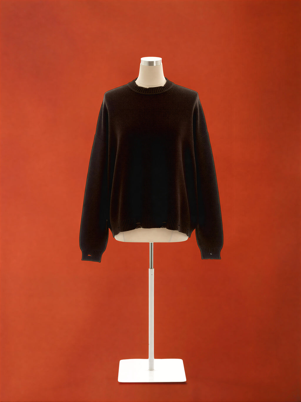 Brown distressed crew